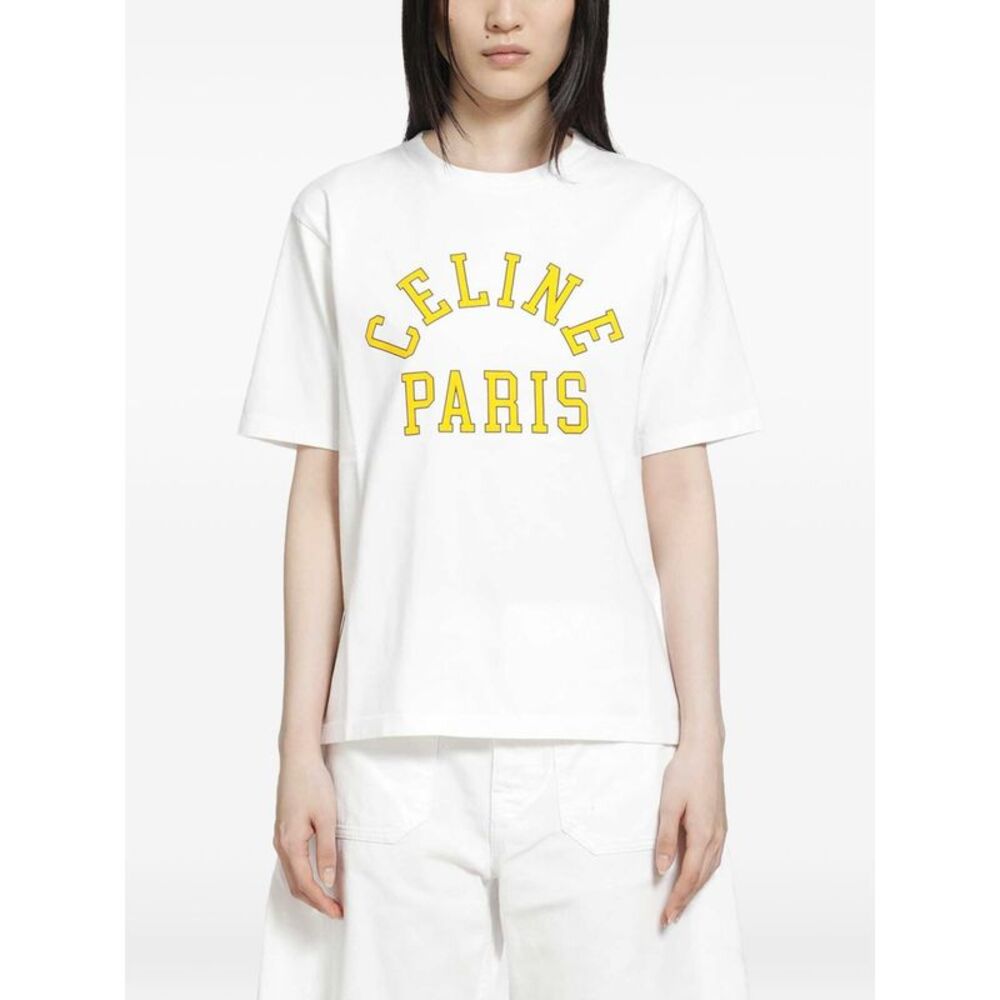Celine Women Logo Cotton T-Shirt